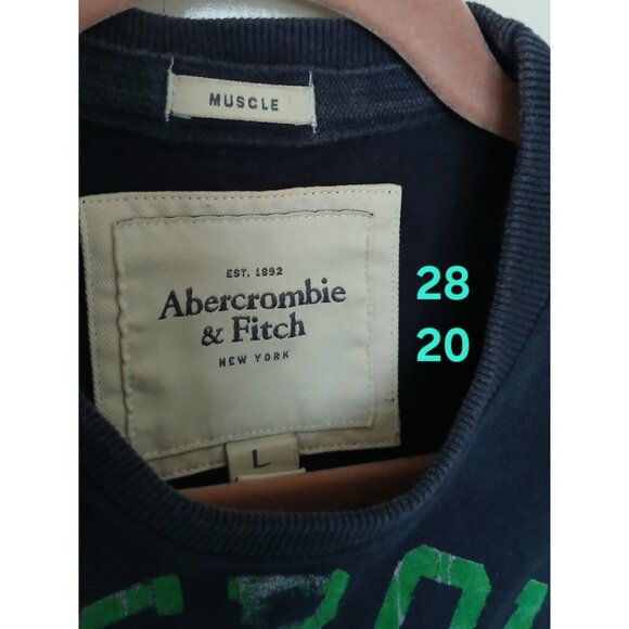 Vintage Abercrombie & Fitch Athletic Dept Mens T-Shirt Large Muscle Navy Blue* - Picture 13 of 14